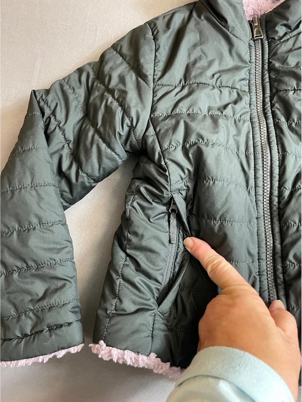 The North Face reversible Mossbud jacket XS girls